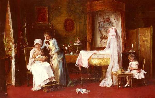 Maternal Happiness by Mihaly Munkacsy
