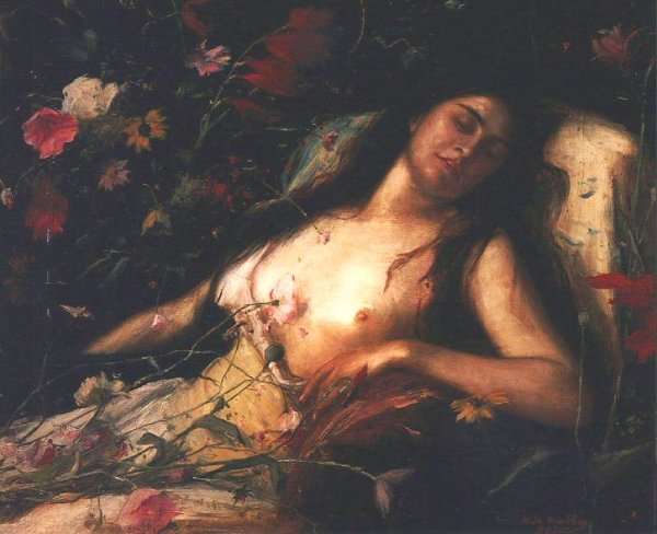 The Sacrifice of Flowers (A viragok aldozata) 1896 by Mihaly Munkacsy