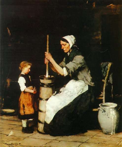 Woman Churning (Kopulo asszony) 1872-73 by Mihaly Munkacsy