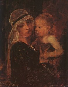 Mother and Child - Study for Christ before Pilate (Anya Gyermekkel- Tanulmany a Krisztus Pilatus elott cimu kephez)  1880